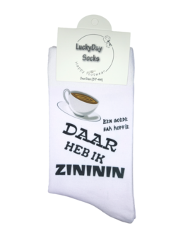 Print Een goede bak koffie, Daar heb ik zininin sokken