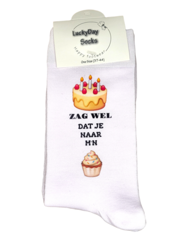 Print Taart ik zag wel dat je naar m'n cupcake sokken